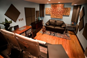 A cozy recording studio